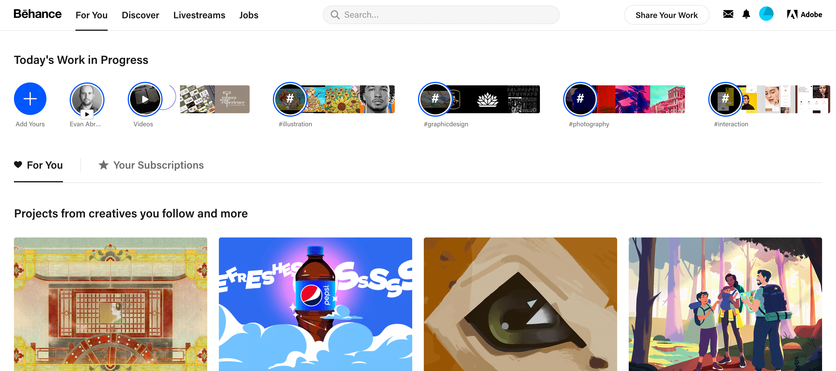 Behance - websites for design inspiration