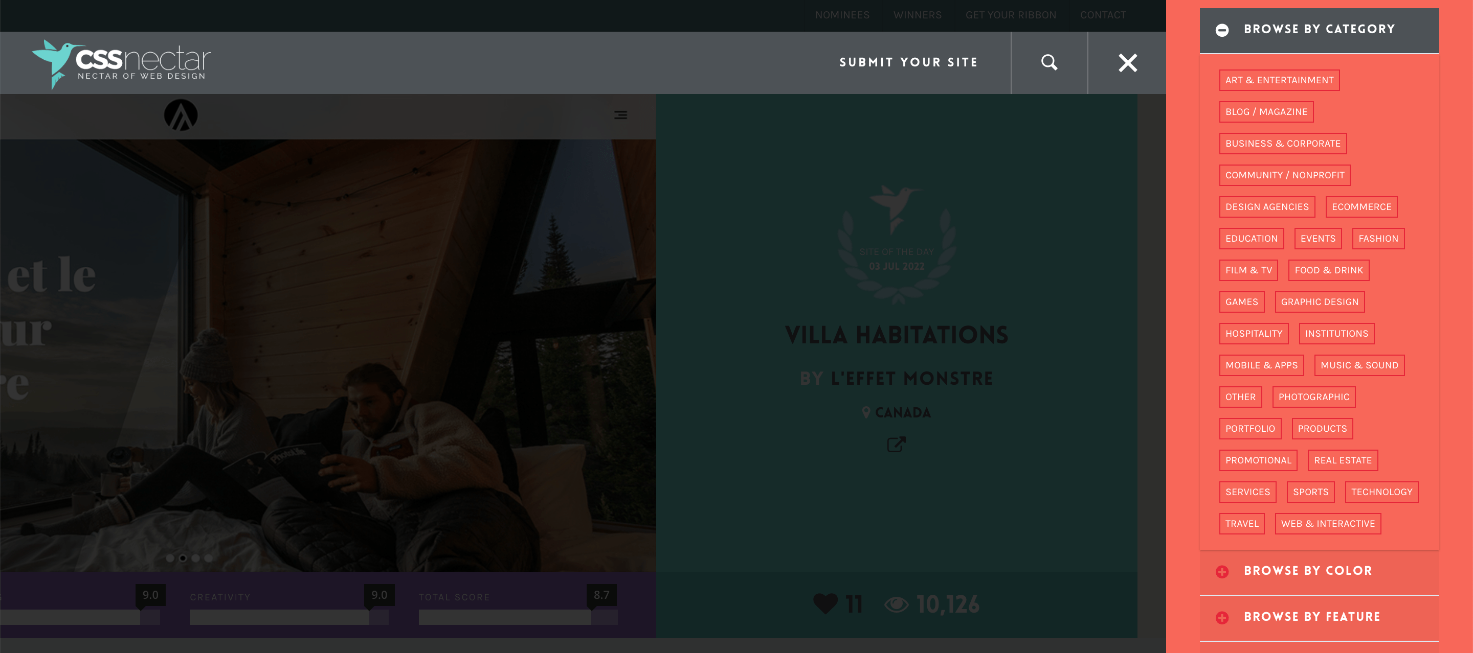 CSS Nectar - websites for design inspiration